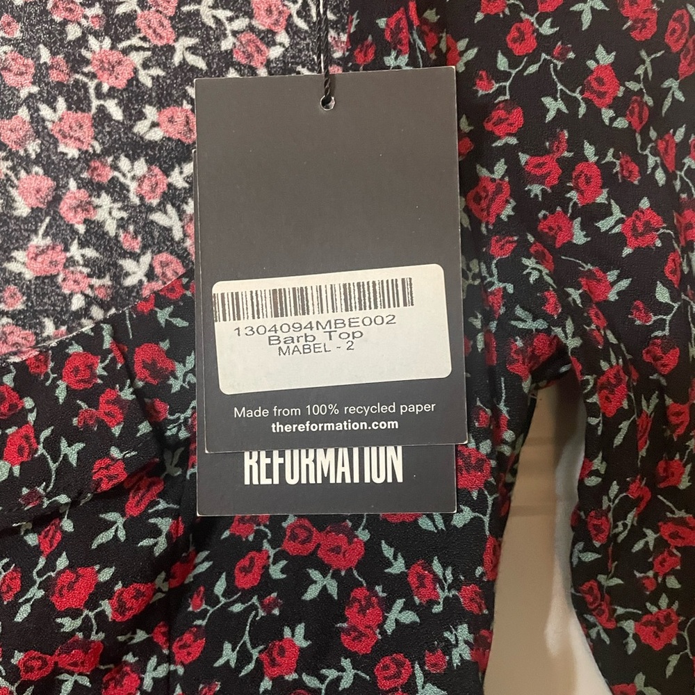 Reformation Barb Top in Mable Size 2 Floral Cropped Cottagecore Dark Academia - Picture 3 of 14